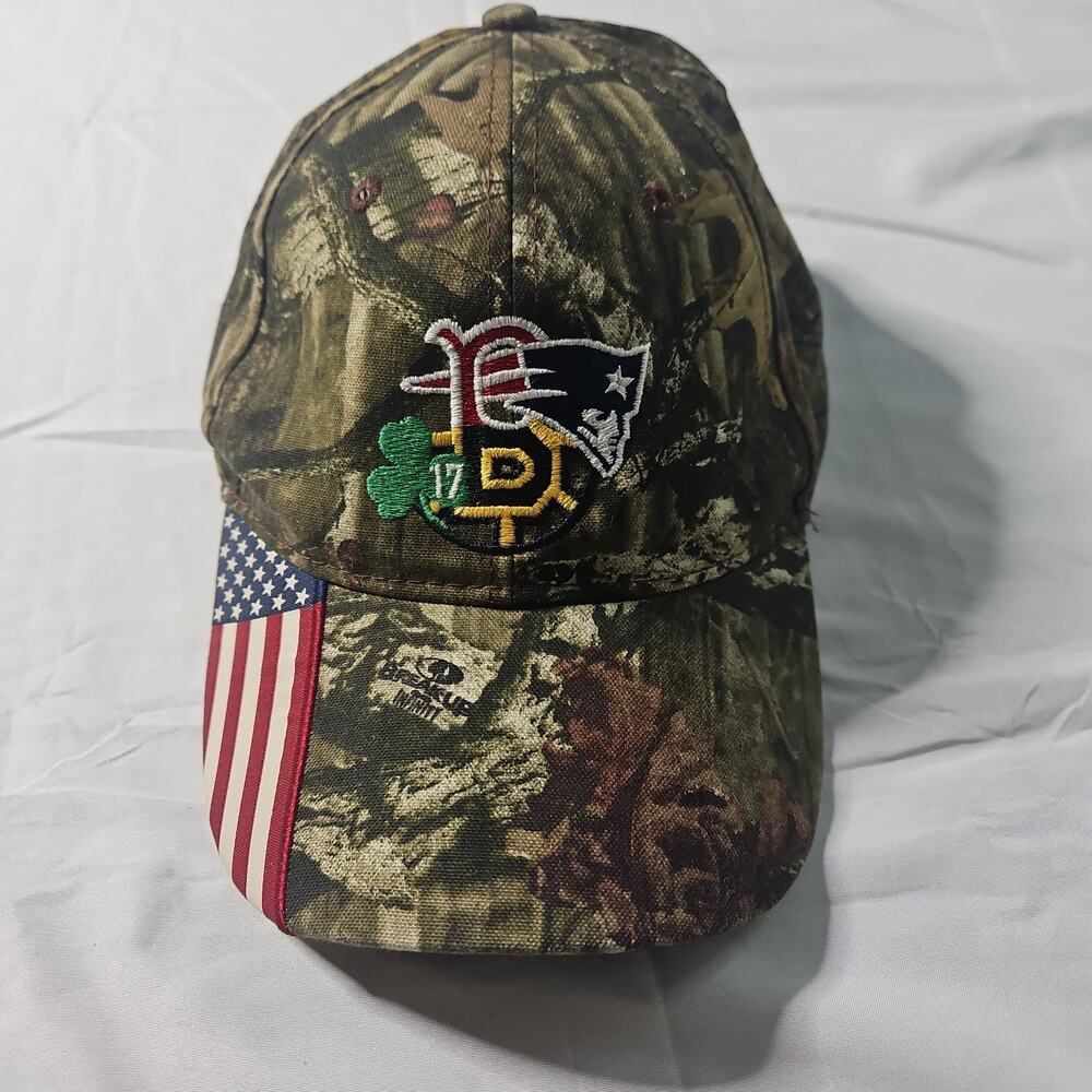 2017 Camouflage New England Boston 4 Team Pats Bruins Celtics Red Sox Strap Hat